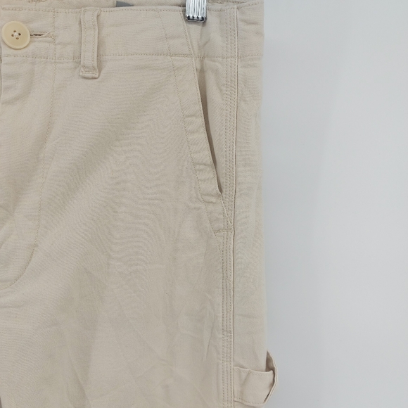 Vince Straight Leg Cropped Cargo Pants  Cream Size 27 Cotton Elastane - Picture 2 of 5